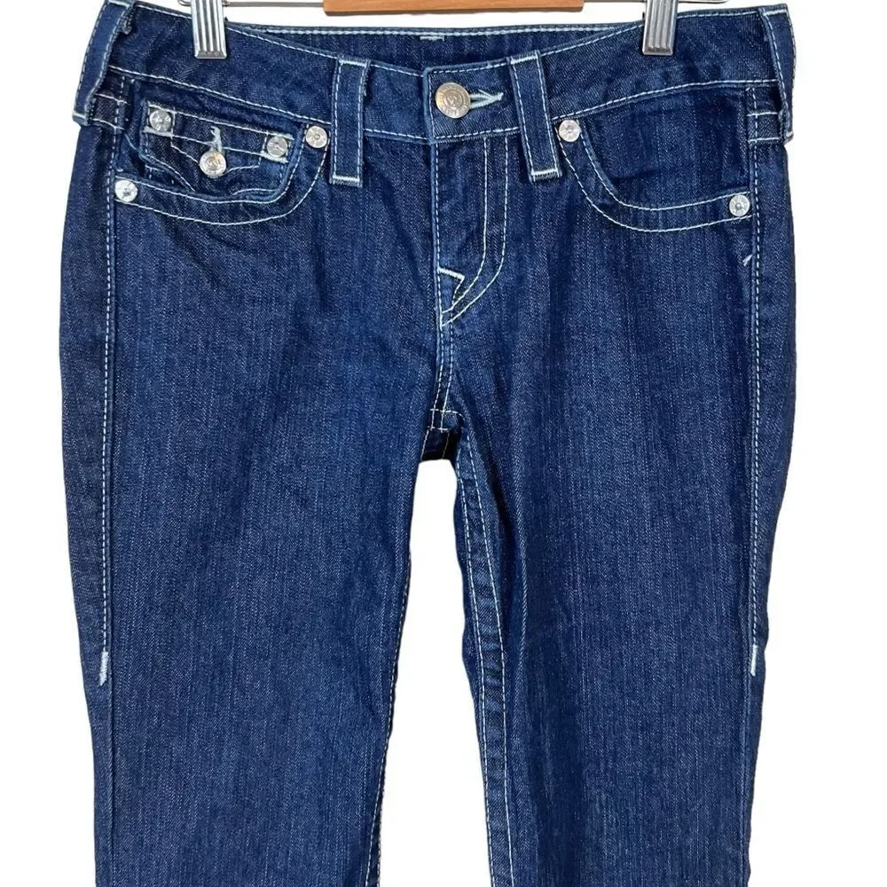 True Religion Becky Rhinestone Flap Pocket Jeans Style# WS2564C47